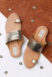 Textured Silver Cruelty-Free Leather Kolhapuri Inspired  Chappals