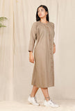 Bhuri Shoulder Gathered Hand-Embroidered Dress