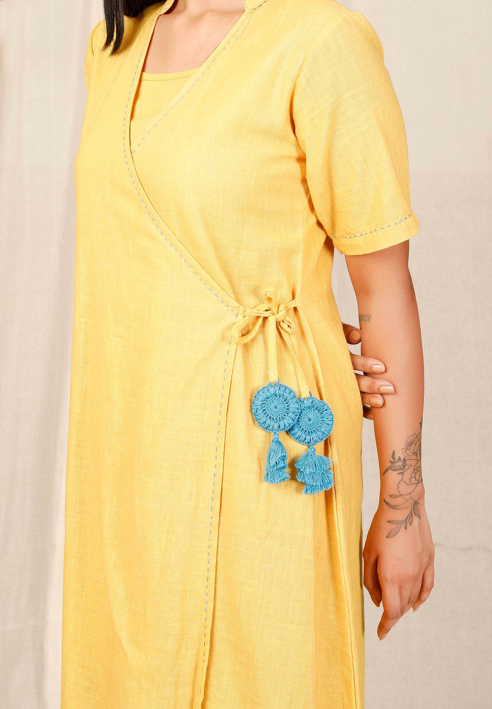 Surya Angrakha Embroidered Kurta Dress