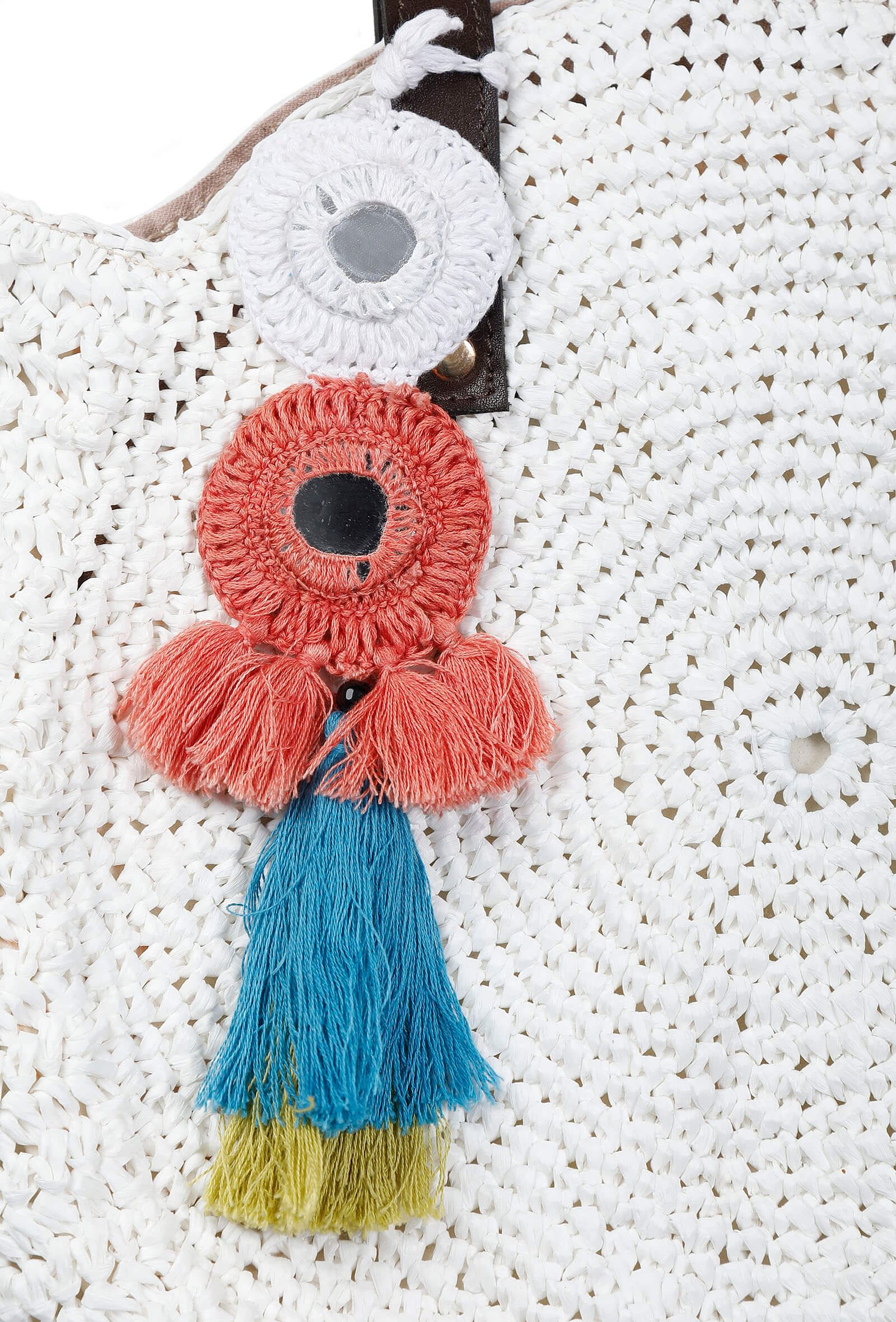 White Raffia Crochet Bag