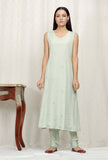 Mint Green Embroidered Chinon Kurta