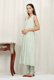 Mint Green Embroidered Chinon Kurta