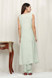 Mint Green Embroidered Chinon Kurta