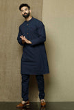 Set of 2:Prussian Blue Kurta and Pyjama