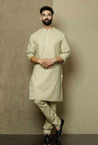 Set of 2:Muted Beige Cotton Kurta and Pyjama