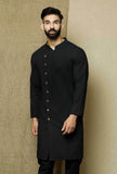 Onyx Cotton Overlap Kurta
