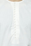 Safed Round Neck  Cotton Kurta