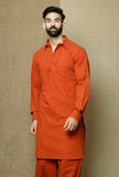 Tangerine Cotton Kurta