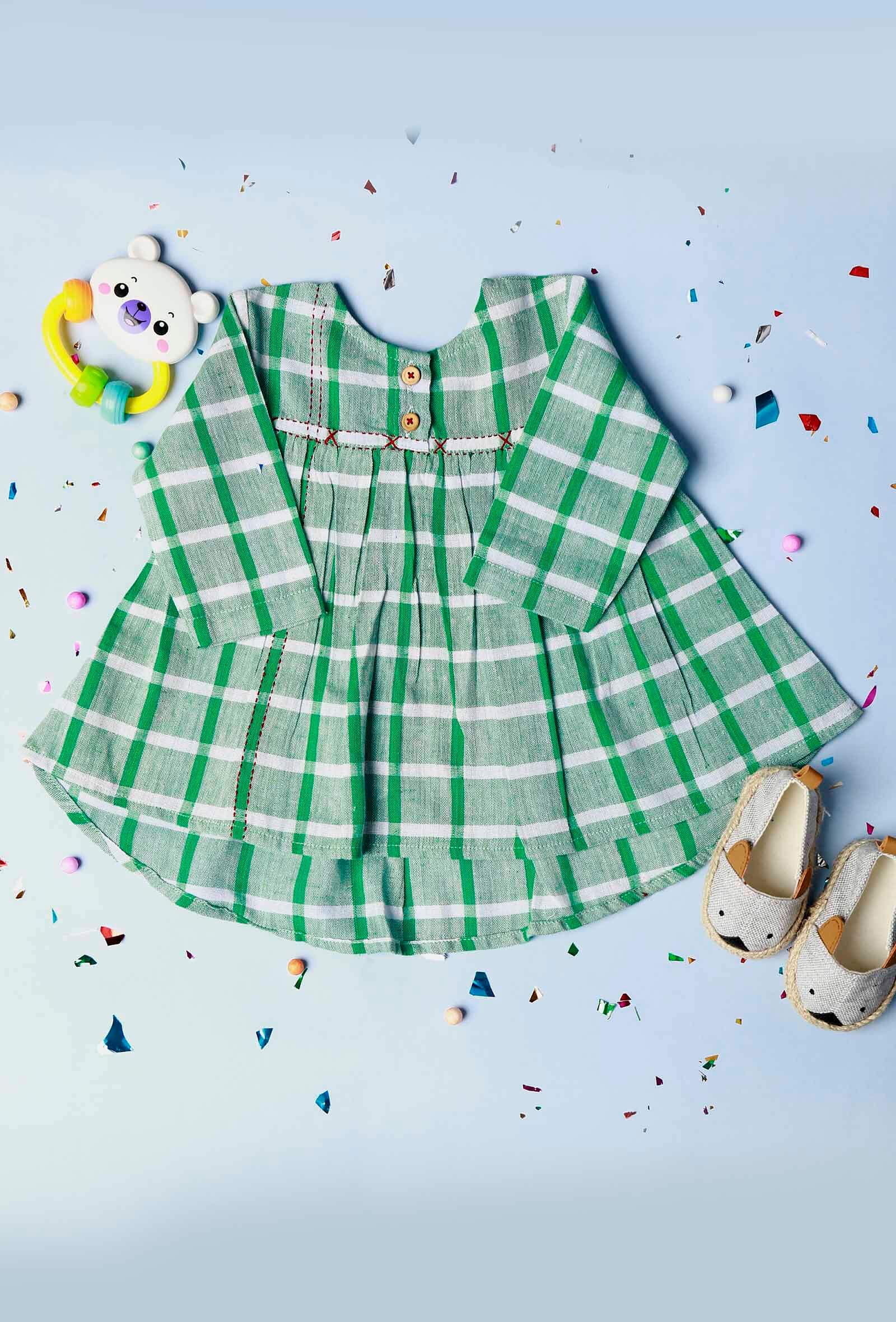 Green Gamcha Frock