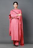 Set of 3: Pink Bamboo Kurta/Pallazo and Eucallyptus Dupatta