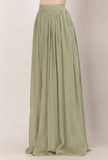 Pista Green Georgette Long Skirt