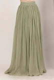 Pista Green Georgette Long Skirt