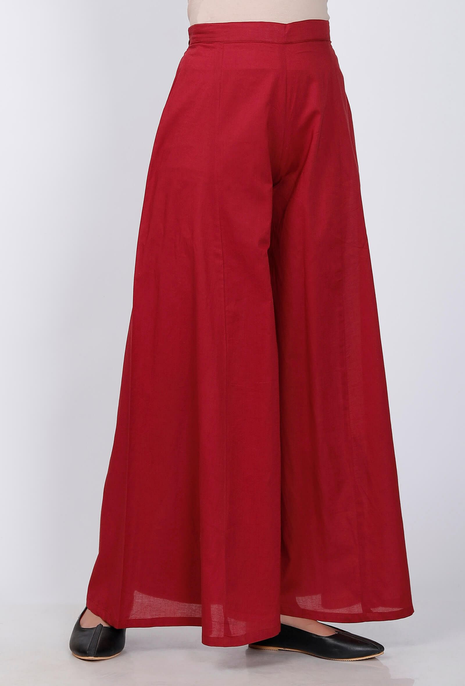 Maroon Cotton Pallazo