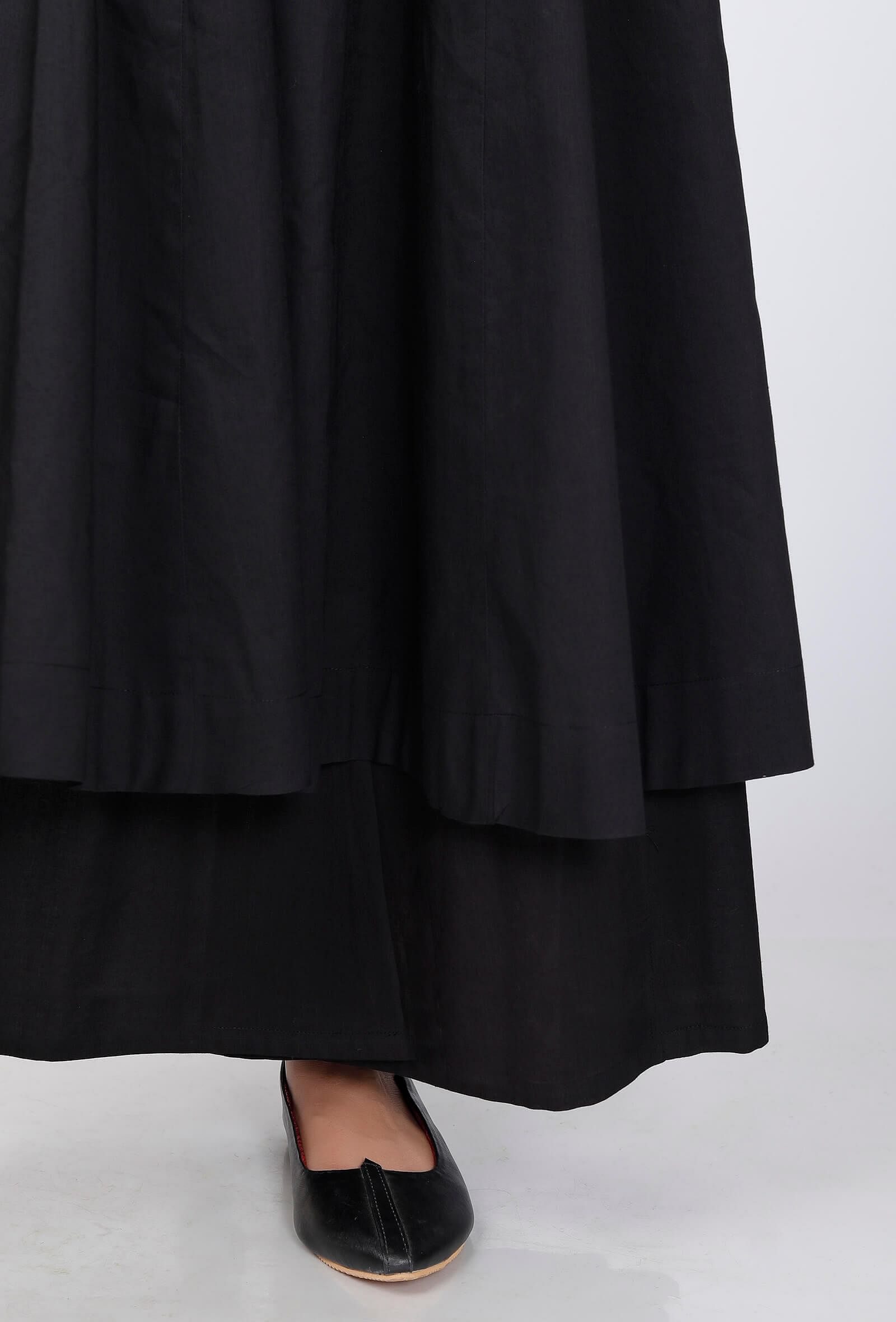 Black & Maroon Mirror Embroidered Kurta