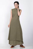 Mehandi Green Halter Neck Cotton Kurta