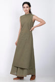 Mehandi Green Halter Neck Cotton Kurta