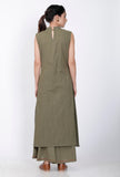 Mehandi Green Halter Neck Cotton Kurta