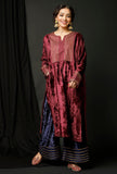 Set of 2 : Wine Velvet Phiran and Blue Velvet Pallazo