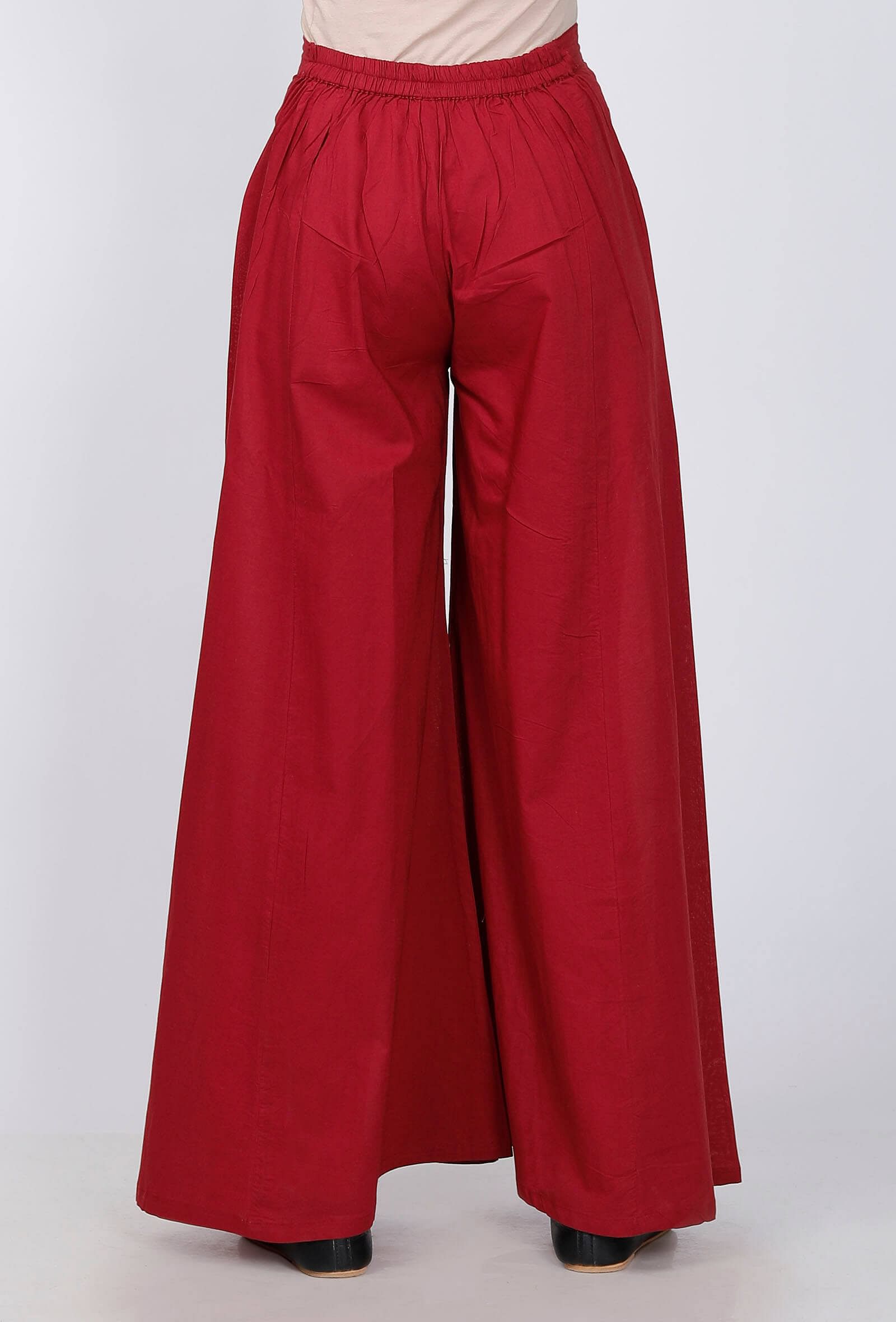 Maroon Cotton Pallazo