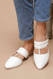 White Safed Braided Sliders