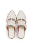 White Safed Braided Sliders