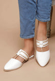 White Sunheri Braided Sliders