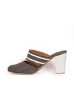 Grey Safed Braided Block Heels