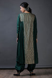 Green modal viscose block printed , full sleeves kurta