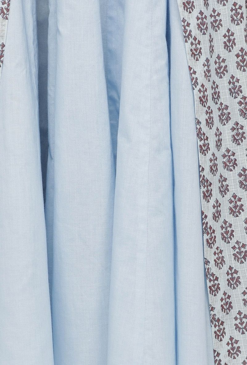 Blue Kota Hand-Block Printed Cape