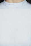 Blue Plain Cotton Tasseled Anarkali