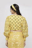 Yellow Cotton  Hand-Block Printed Blouse