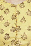 Yellow Cotton  Hand-Block Printed Blouse