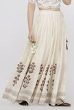 Off White  Hand-Block Printed Kalidaar  Kota Skirt