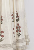 Off White  Hand-Block Printed Kalidaar  Kota Skirt