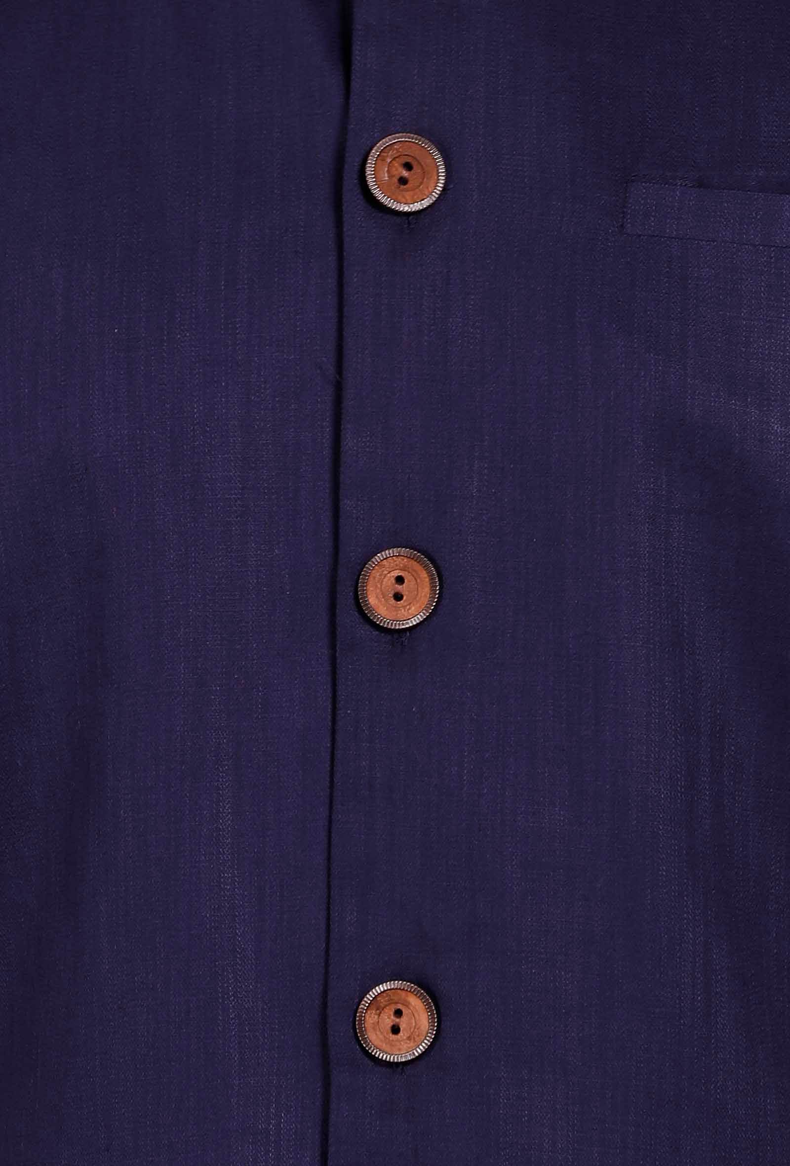 Blue Cotton Nehru Jacket