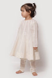Set of 2 - Coconut White Anarkali Suit with Churidar