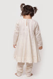 Set of 2 - Coconut White Anarkali Suit with Churidar