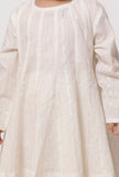 Set of 2 - Coconut White Anarkali Suit with Churidar