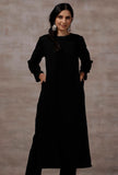 Black Straight Cashmilon Kurta