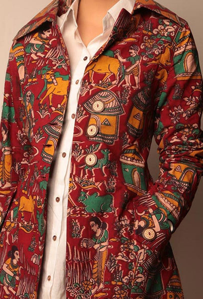 未使用 roggykei ZERO BUTTON COAT. PRINT. VegNonVeg - VEGNONVEG PRINTED SHORT TRENCH COAT CREAM l Buy Unisex