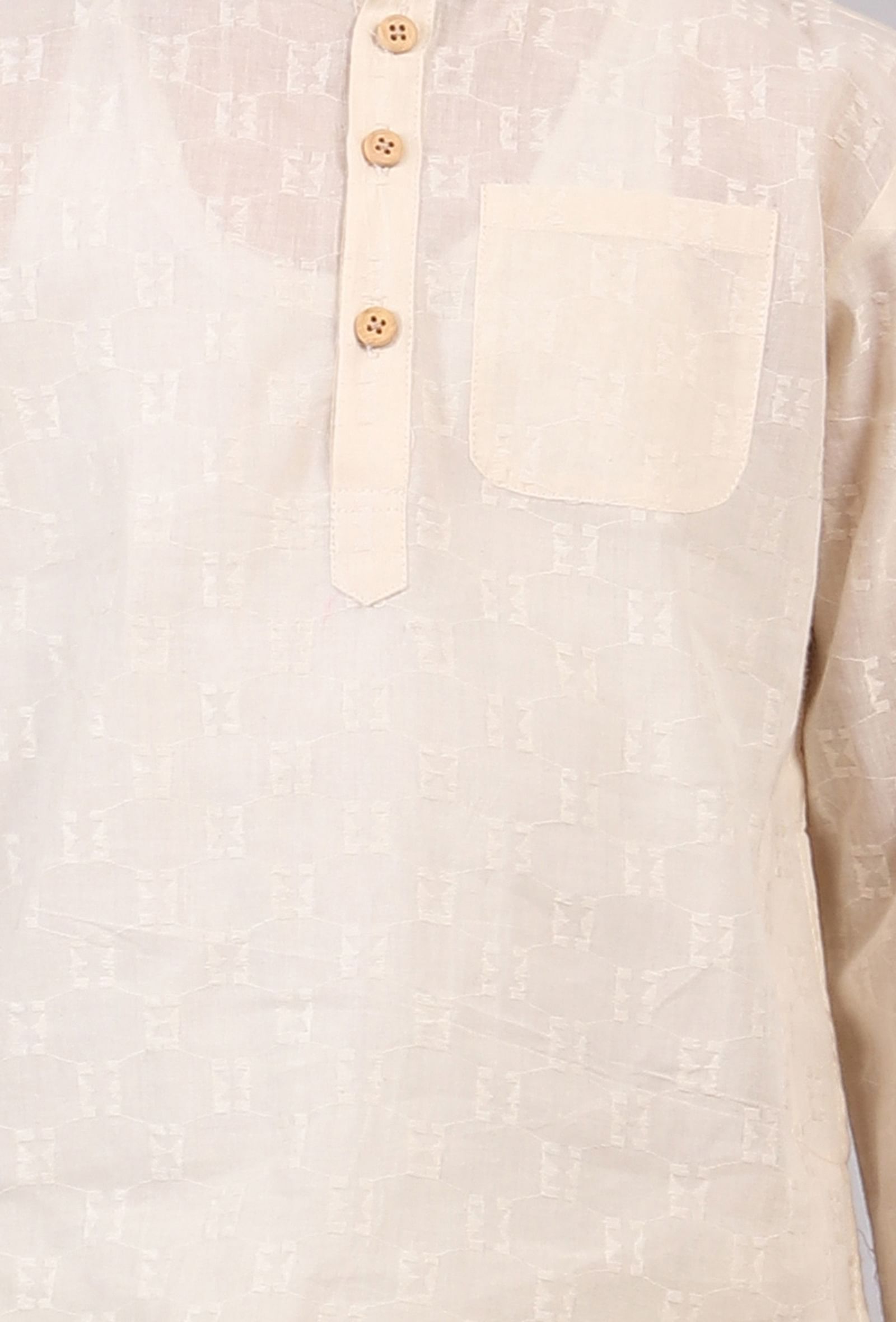 Set Of 2: White Cotton Kurta Pyjama Set