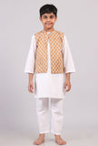 Beige Mustard Nehru Cotton Jacket