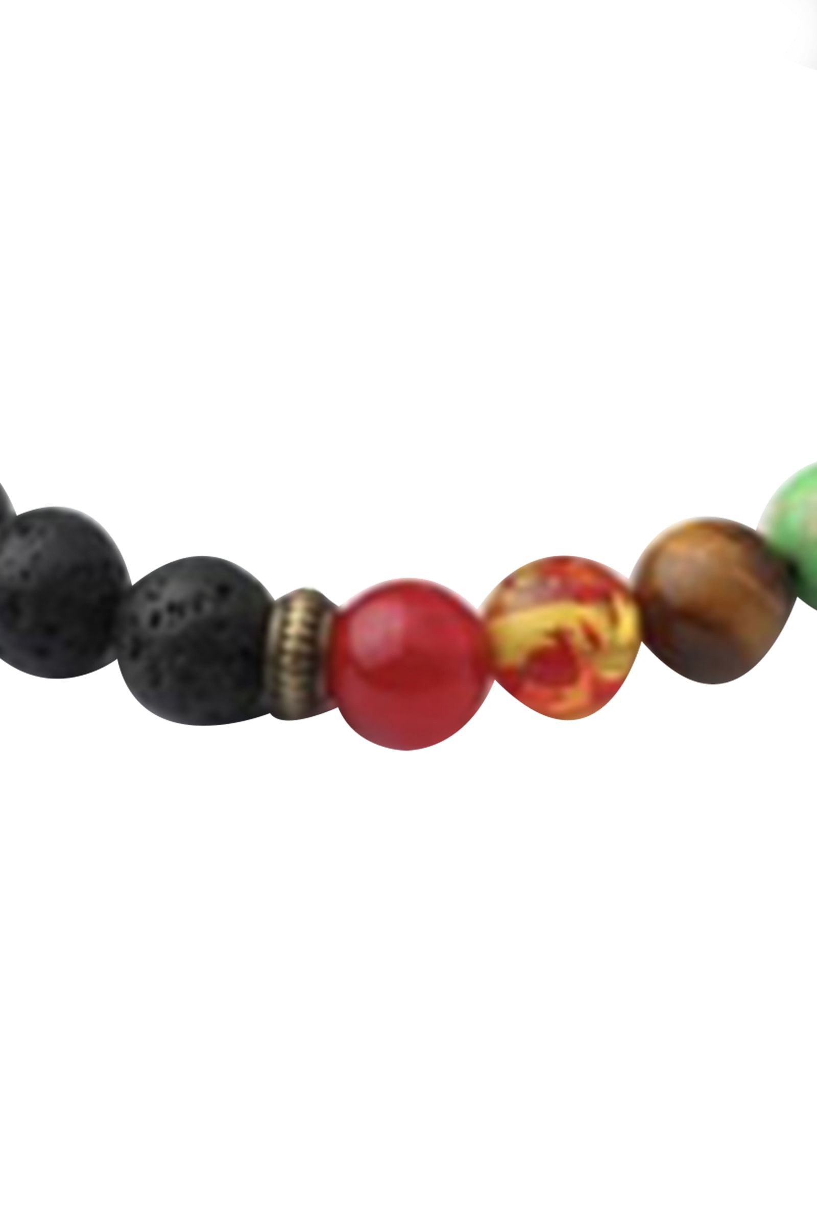 Lava with Seven Chakra Beads Bracelet