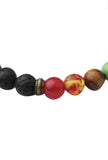 Lava with Seven Chakra Beads Bracelet