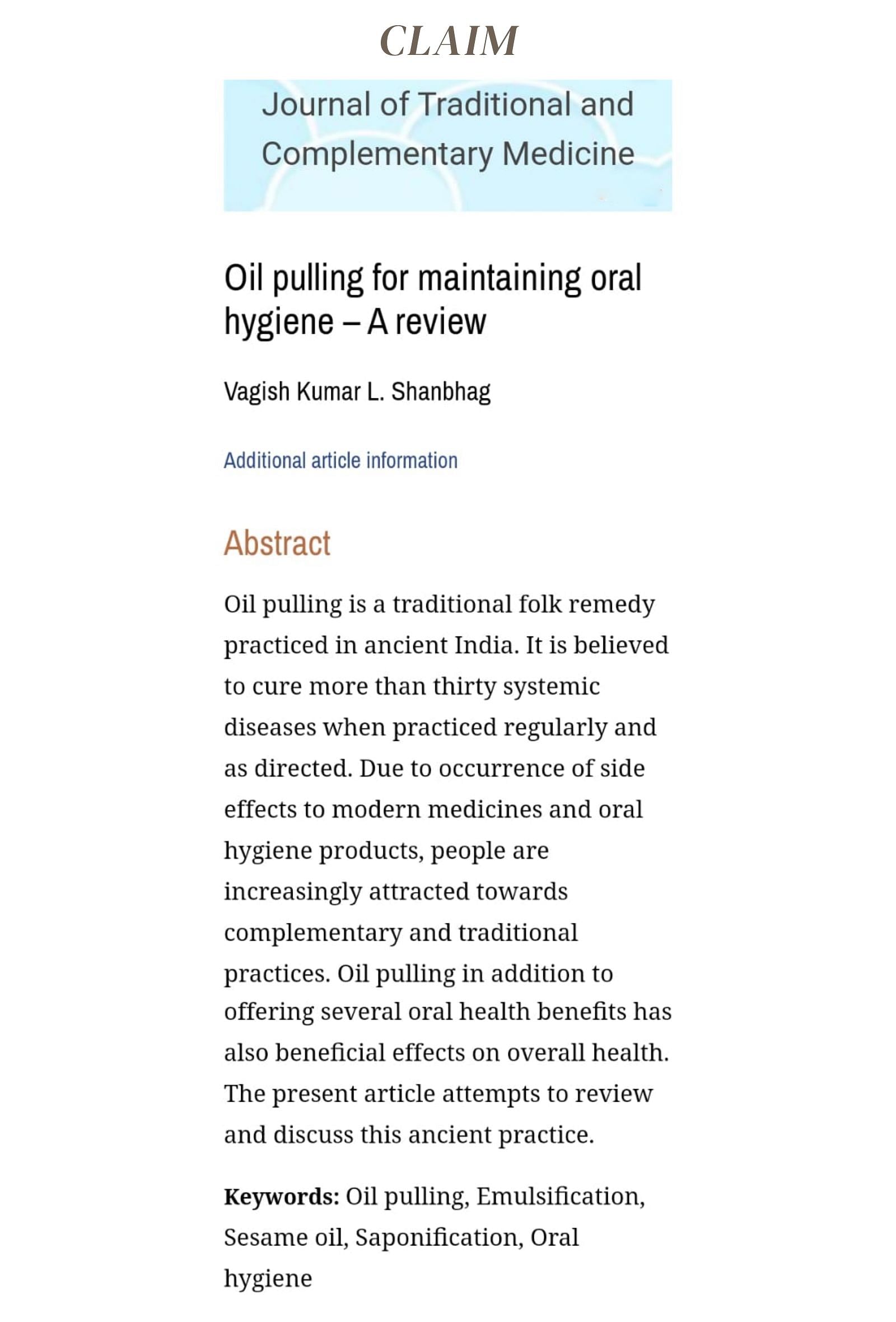 Oil Pulling: KAPHA OIL (HALDI) -200ml