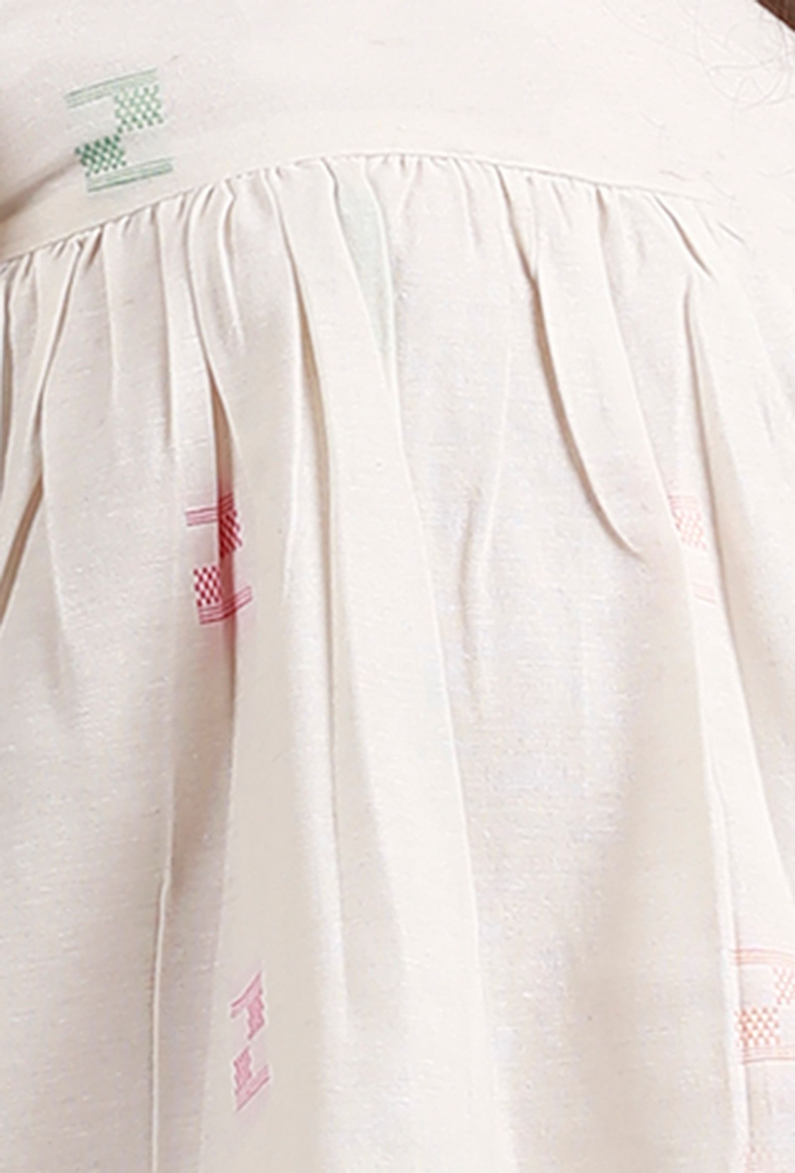 White Dobby Dress