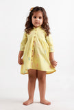 Yellow Full Sleeves Dobby Dress