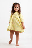 Yellow Full Sleeves Dobby Dress