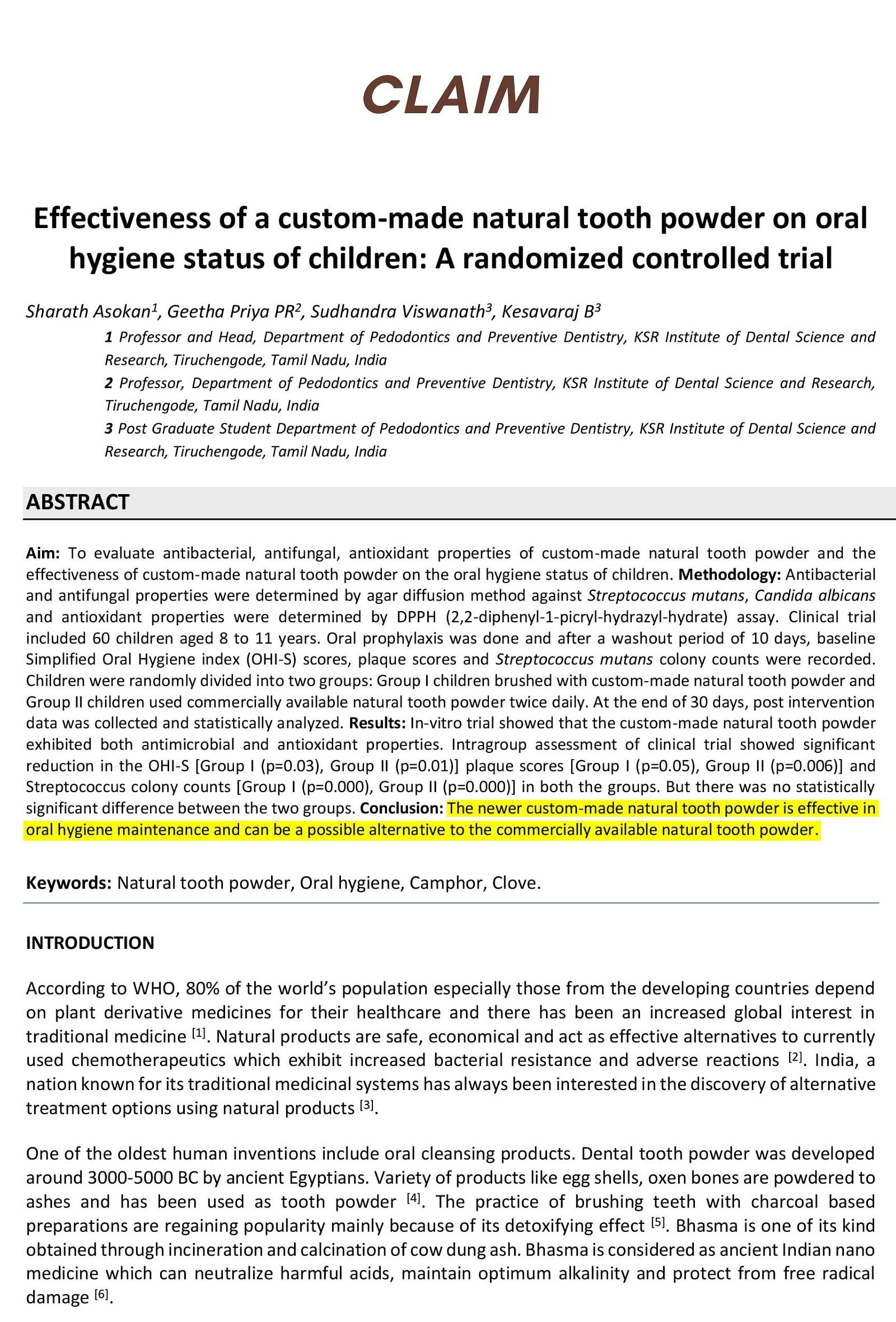 Teeth Brightening Powder: TEJOHVADI MANJANA : Manjishta & Tejovati