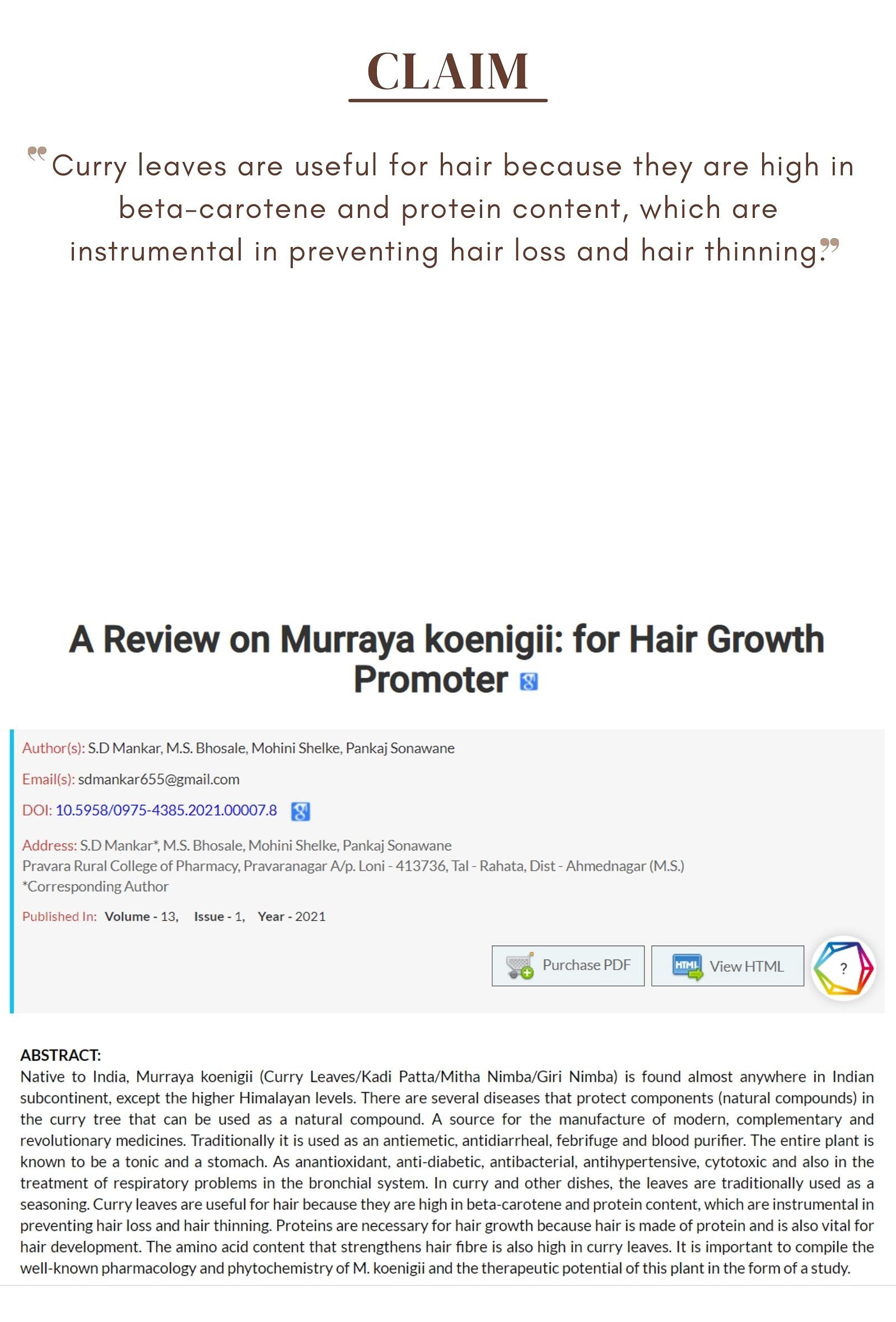 Curry Leaves & Hibiscus Hair Growth Oil 100ml